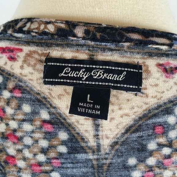 Lucky Brand boho tunic knit blouse size L - Picture 3 of 7